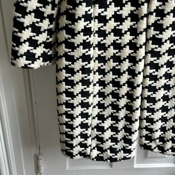 Vintage Faux Fur Express Houndstooth Coat Rare - Picture 5 of 7